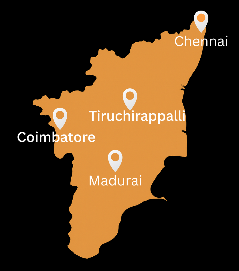 Map of India showing THAWA Financial's service coverage